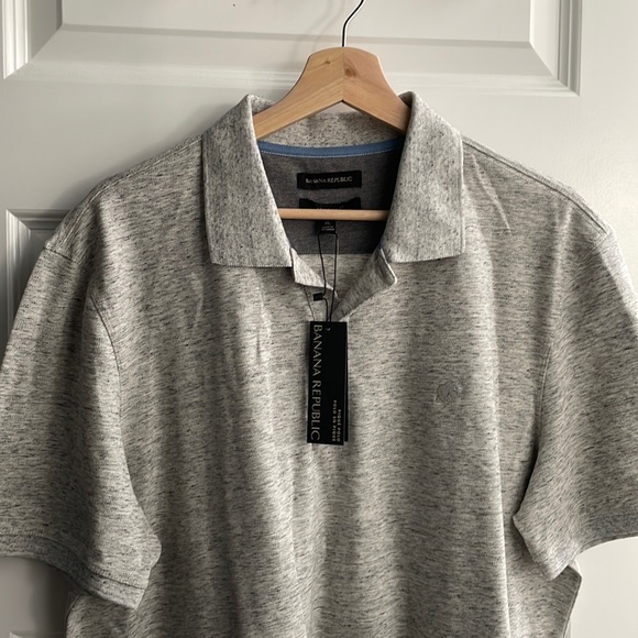 NWT Heather Grey Men’s 3 Button Polo - Picture 1 of 3